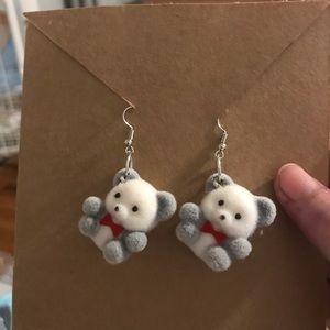 Vintage teddy bear earrings